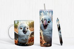 3D Cute Parrot Baby Digital Paper Product Image 2