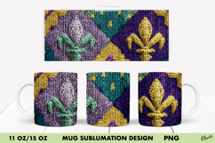 Mardi Gras Mug Sublimation Design, 11 OZ, 15 OZ Mug Wrap Product Image 1