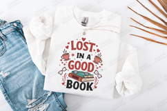 Lost In A Good Book Coffee And Reading Lover Shirt Design Product Image 2