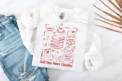 Just One More Chapter Book Lover Line Art Reading Design Product Image 1