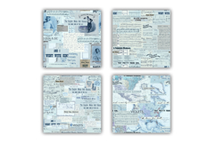 Vintage Blue Ephemera, Seamless Digital Scrapbooking Paper Product Image 2