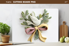 Easter Kitchen Cutting Board PNG, Easter Flower Bouquet Product Image 1