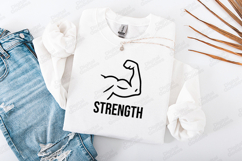 Strength Flexed Arm Minimal Gym Motivation SVG Product Image 2