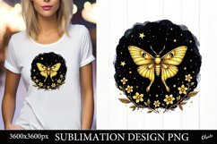 Magic Moth Sublimation. Gold Moth Sublimation PNG Product Image 1