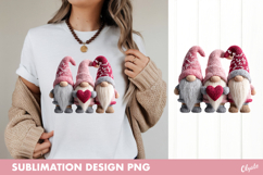 Pink Gnome Sublimation, Valentine Gnome Sublimation Product Image 1