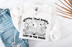 Stories That Inspire Lost In The Pages Reading Line Art Product Image 1