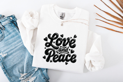 Love and Peace SVG - 3D Bubble Typography Aesthetic Design Product Image 3