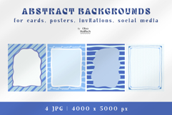 Blue Striped Border Frames. Whimsical Card Backgrounds Product Image 2
