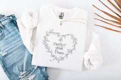 Protect Your Peace SVG - Heart Floral Wreath PNG Design Product Image 1