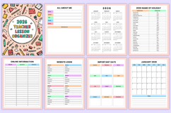 2026 Teacher Lesson Organizer Canva Kdp Templates Product Image 2