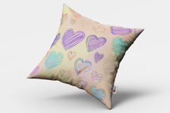 Line Art Hearts Seamless Pattern and Digital Paper Design Product Image 2