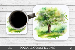Woodland Coaster PNG. Square Coaster PNG Product Image 1