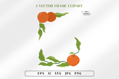 Summer Citrus Frame. Juicy Orange Fruit Vector Border Product Image 2