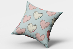 Line Art Hearts Seamless Pattern and Digital Paper Design Product Image 2