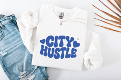 City Hustle SVG - Trendy Blue Bubble Typography Design Product Image 3