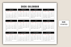 2026 Yearly landscape Calendar Canva Templates Product Image 3