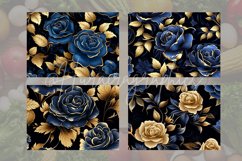 Blue Gold Roses Cutting Board Design - 04 Variations Product Image 2