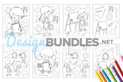Little Artists Coloring Pages - 8 jpg / pdf items Product Image 2