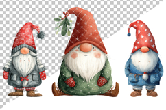 Watercolor Christmas Gnomes Clipart Bundle Product Image 2