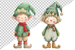 Watercolor Christmas ELF Clipart Product Image 2