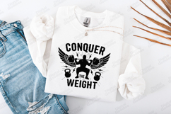 Conquer The Weight Gym Fitness Motivation SVG Product Image 2
