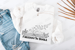 Freedom In Books Minimal Open Book Line Art Design Product Image 1
