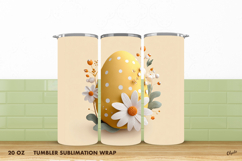 Easter Egg Tumbler Sublimation, 20 OZ Tumbler Wrap PNG Product Image 1