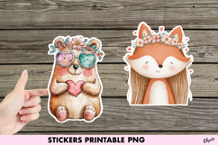 Funny Retro Animal Sticker PNG, Groovy Animal Sublimation Product Image 1