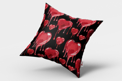 Red Dripping Hearts Seamless Pattern and Digital Paper Product Image 2