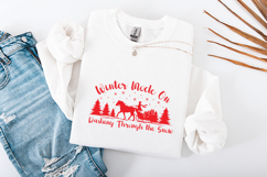 Winter Mode On Dashing Through The Snow Christmas Horse SVG Product Image 3