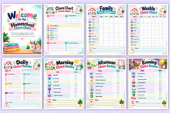 Homeschool Chore Chart | Kids Chore Tracking, Family Routine Product Image 2