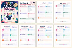 2027 ADHD Daily Focus Planner Kdp interiors Product Image 2