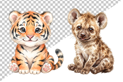 Watercolor Animal Babies Clipart | Watercolor Animal PNG Product Image 1