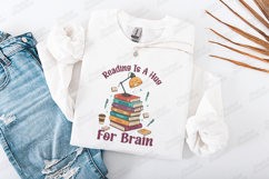 Reading Is A Hug For Brain Book Stack Shirt Design Product Image 2