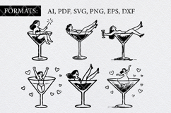 Hand Drawn Girl in Martini Illustration Collection Product Image 2