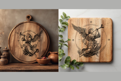 Christmas Angel SVG | Angel Blowing Trumpet Laser Engraving Product Image 2