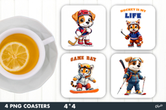 Sport Animal Coaster PNG, Winter Sport Coaster PNG Product Image 1