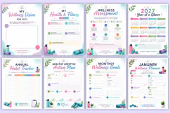 2027 Wellness & Fitness Workbook | Healthy Lifestyle Planner Product Image 2