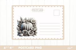 Vintage Halloween Card PNG. Pumpkin Postcard PNG Product Image 1