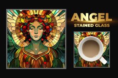 Angel Stained Glass Square Coaster Product Image 1