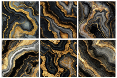 Black and Gold Agate Seamless Pattern and Digital paper Product Image 2