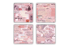 Vintage Pink Ephemera, Seamless Digital Scrapbooking Papers Product Image 2