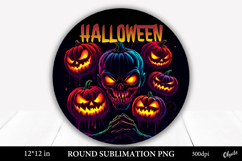 Zombie Pumpkins, Halloween Round Sign PNG Product Image 1