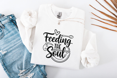 Feeding The Soul SVG - Minimalist Kitchen Quote PNG Product Image 3