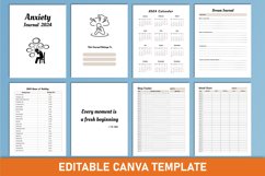 Editable 2024 Anxiety Journal Canva Template Product Image 2