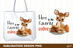Cute Reindeer, Cookies Sublimation PNG. Christmas Quote Product Image 1