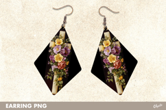 Religious Cross Earrings, Easter Earrings Teardrop PNG Product Image 1