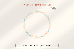 Beaded Jewelry Vector Round Frame with Pearls Clipart Product Image 2