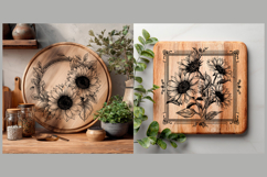 Sunflowers Engraving Files SVG PNG Product Image 2