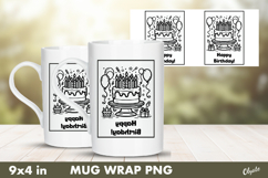 Cake Birthday Mug Wrap PNG. Birthday Sublimation Product Image 1
